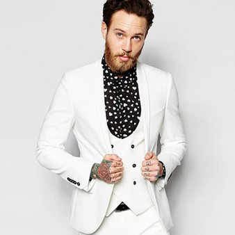 New Arrival One Button Groomsmen Peak Lapel Groom Tuxedos Men Suits Wedding/Prom Best Man Blazer ( Jacket+Pants+Vest+Tie)A94