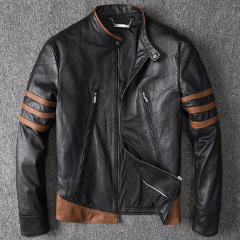 Men's Genuine Leather Jacket Men Motorcycle Pilot Bomber Jacket Sheepskin Leather Mens Aviator Coat Moto Fast Ship Free DHL/TNT