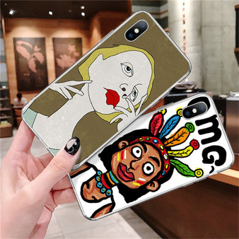 Cute Art Face Phone Case For iPhone Funny Abstract Painting Phone Cover