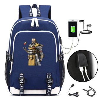 Game Apex Legends USB Laptop Shoulder Travel Backpack