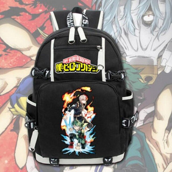 Anime Cosplay My Hero Academia Izuku Midoriya Black Backpack