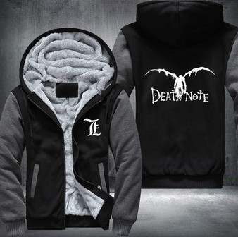 Death Note hoodie Anime Hooded Thick Zipper Men cardigan Sweatshirts