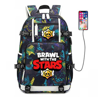 Brawl Stars usb charging Teenager canvas Backpack