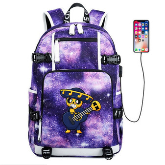 Brawl Stars canvas usb charging School Backpack