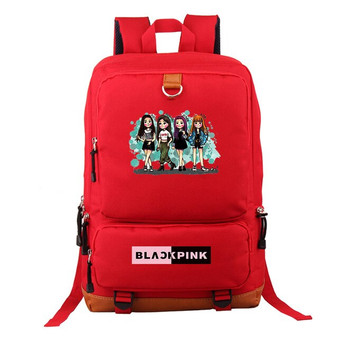 BLACKPINK-Large capacity student schoolbag casual solid color material Oxford cloth men's backpack