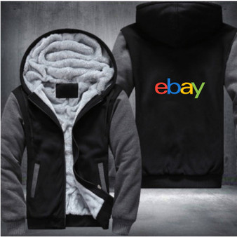 Ebay Printing Pattern Thicken Fleece Zipper Grey Hoodies Jacket