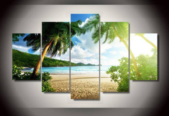 Beach Palm Tree Landscape on Canvas