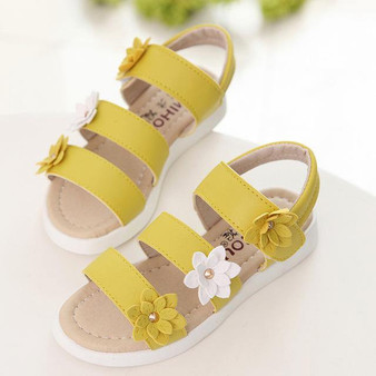Summer Style Children Sandals Girls Princess Beautiful Flower Shoes Kids Flat Sandals Baby Girls Roman Shoes