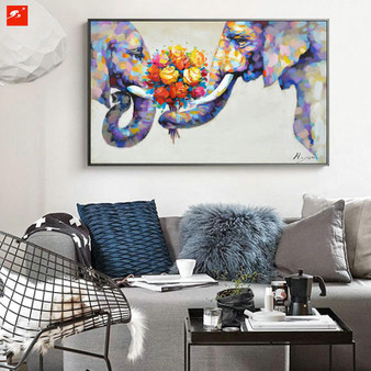 Elephant Love On Canvas