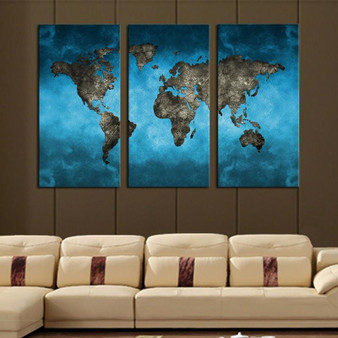 Beautiful Blue Modern World Map