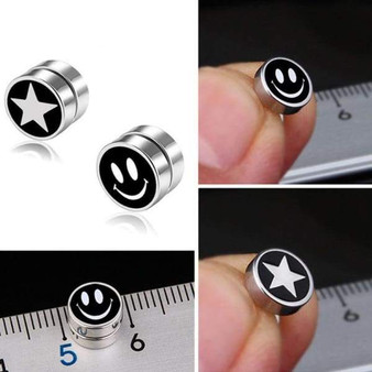 Stainless Steel Magnetic No Piercing Fake Gauges Earring Studs