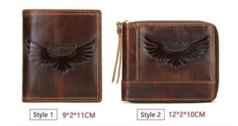 Genuine Leather Men's Wallets Vintage Cow Leather Small Wallets