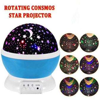 Room Novelty Night Light Projector Lamp Rotary Flashing Starry Star Moon Sky Star Projector Kids Children Baby abajur infantil