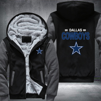 Dallas Cowboys team Printing Pattern Thicken Fleece Zipper Grey Hoodies Jacket