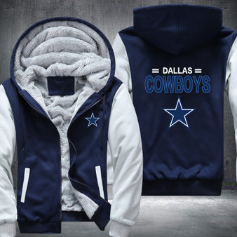 Dallas Cowboys team Printing Pattern Thicken Fleece Zipper Blue Hoodies Jacket