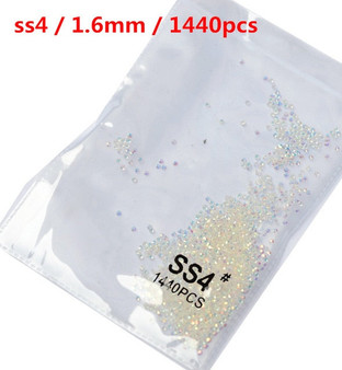 SS3-ss8 1440pcs Clear Crystal AB gold  3D Non HotFix FlatBack Nail Art Rhinestones Decorations Shoes And Dancing Decoration