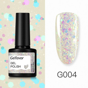 Gelfavor 8ml Gel Nail Polish Glitter For Manicure set nail art Semi platium UV LED Lamp Nail varnishes Base top coat Gel lacquer