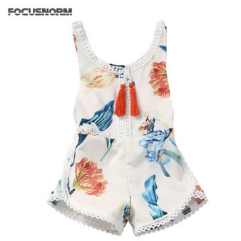 FOCUSNORM Floral Newborn Baby Girl Kids Sleeveless Flower Romper Jumpsuit Backless Cotton Sunsuit Outfits