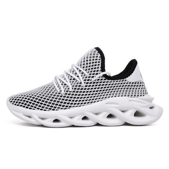 Men Sneakers Black Mesh Breathable Running Sport Shoes Male Lace Up Non-slip Men Low Athletic Sneakers Casual Mens Shoes