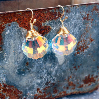 Shell Shape Bling Magic Eardrop Pendant Handmade Wire Earrings