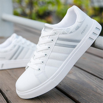 Mikarause White Casual Shoes Men Leather Sneakers