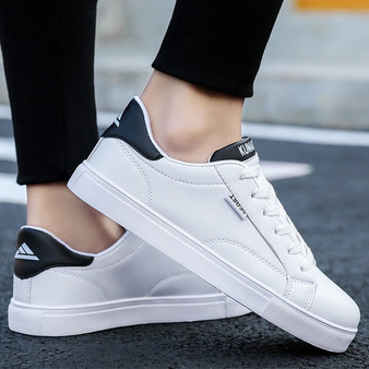 Men vulcanized shoes white sneakers men flats sport shoes