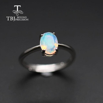 Simple  Opal Natural Ethiopia Gemstone Ring