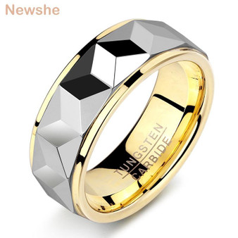 Tungsten Carbide Yellow Gold Rings For Men