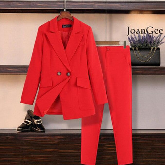 Winter Loose Jacket Blazer Trousers Suits