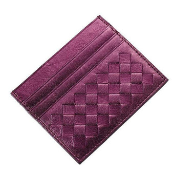Mini Plaid Credit Card  Genuine Leather Business Wallet