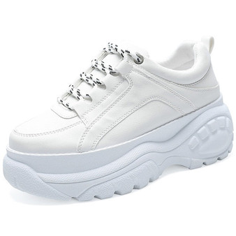 Women's Platform Sneakers Ladies White Chunky Sport Shoes Vulcanized