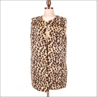Cheetah Faux Fur Vest