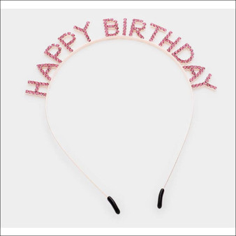 Happy Birthday Rhinestone Tiara Headband