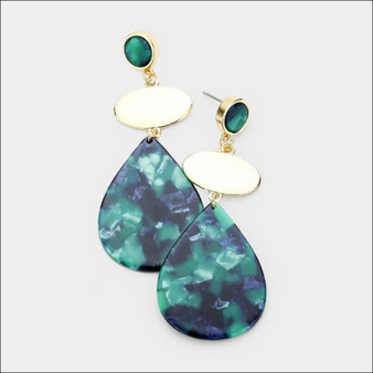 Green Resin Earrings