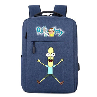 Pickle Rick Meeseeks Rick and morty usb charging Canvas School Backpack