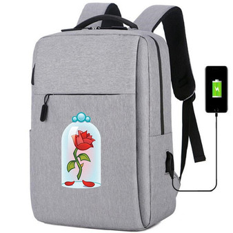 Movie Beauty and the Beast usb charging canvas Backpack