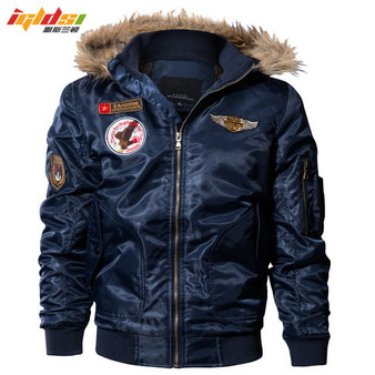 Men's Bomber Pilot Winter Parkas Army Military Motorcycle Jacket