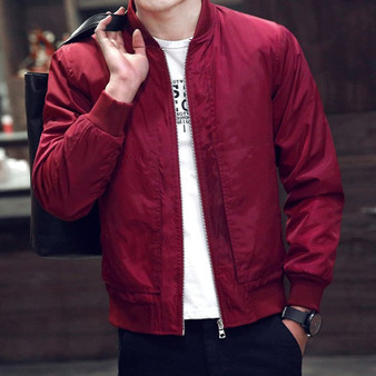 Casual Slim Stand Collar Bomber Jacket
