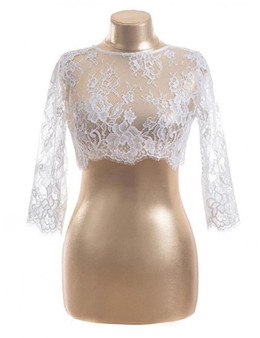 White Ivory Long Sleeve Bridal Bolero Jacket Shrug Wrap Lace Wedding Jacket NEW Wedding Top High Quality