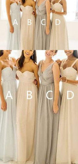 Simple Sweetheart A Line Chiffon Floor Length Bridesmaid Dress B371