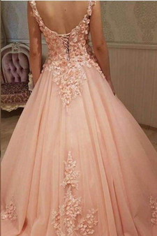 Impressive Sweetheart Sleeveless Flower Appliques A Line Prom Dress P704