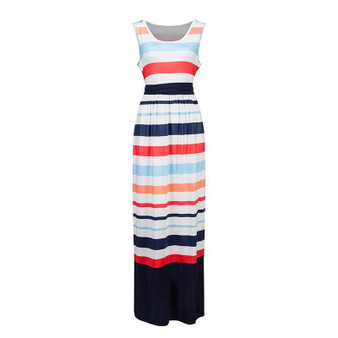 Stripe Sleeveless Beach Maxi Dress