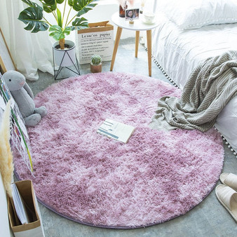 Fluffy Round Rug Carpets for Living Room Decor Faux Fur Rugs Kids Room Long Plush Rugs for Bedroom Shaggy Area Rug Modern Mats