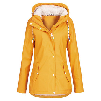 JAYCOSIN Women's Solid Rain Jacket Outdoor Plus Size Hoodie Waterproof Overcoat Lady Windproof Coat Sportswear Fashion Mujer