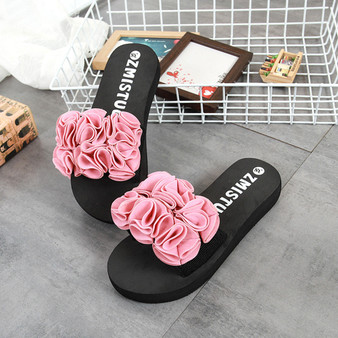 Women Flower Summer Sandals Slipper Indoor Outdoor Flip-flops Beach Shoes