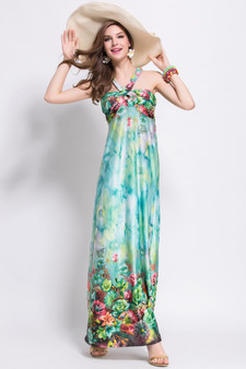 Sexy Printed Sleeveless Bohemia Beach Maxi Dress