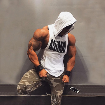 2020 New Men Gyms Fitness Hooded Vest Sleeveless Sport Tank Top Workout Running Vest men