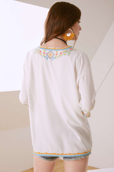 Bohemian Embroidery Half Sleeve Plus Size T-Shirts Tops