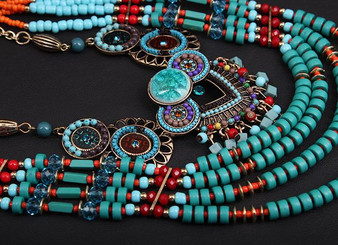 Vintage Bohemian Handmade Beaded Multilayers Necklace Accessories