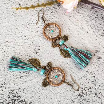 Bohemian Dream Catcher Tassel Earrings Jewelry